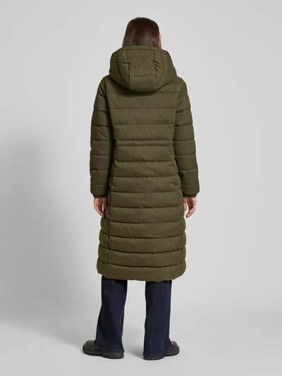 Barbour Gewatteerde lange jas met opstaande kraag, model 'CLEARENCE' Olijfgroen - 5