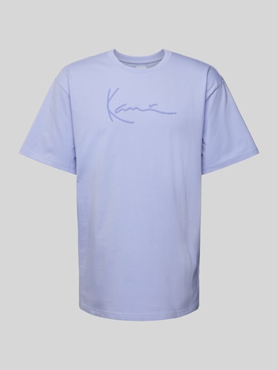 KARL KANI T-Shirt mit Label-Print Modell 'Signature' Lila 1