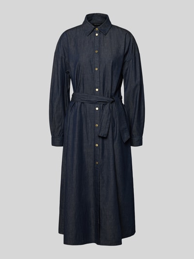 Armani Exchange Hemdblusenkleid in Denim-Optik mit Bindegürtel Jeansblau 2