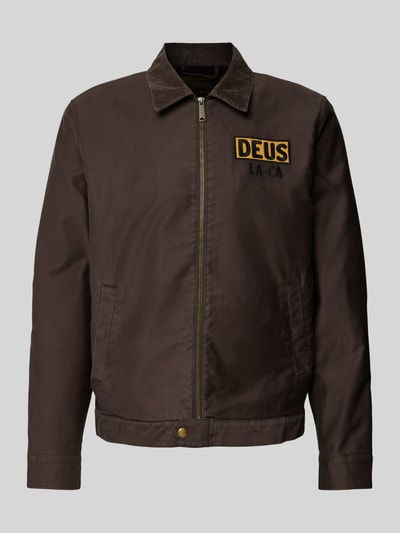 DEUS EX MACHINA Jacke mit Label-Stitching Modell 'Super Stitious' Dunkelbraun 2