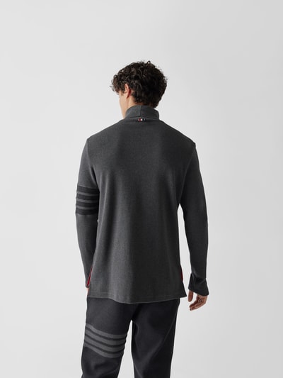 Thom Browne Rollkragenpullover mit Kontraststreifen Dunkelgrau 5