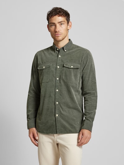 camel active Koszula casualowa o kroju regular fit z kołnierzykiem typu button down Oliwkowy 4