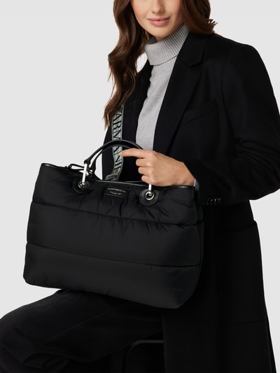 Emporio Armani Handtas in doorgestikte look, model 'SHOPPING BAG' Zwart - 1