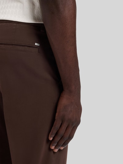 BOSS Regular fit smalle broek van katoenmix model 'Kane1' Donkerbruin - 3