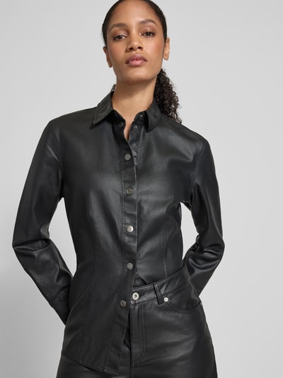 Jake*s Casual Hemdbluse mit Knopfleiste Black 3