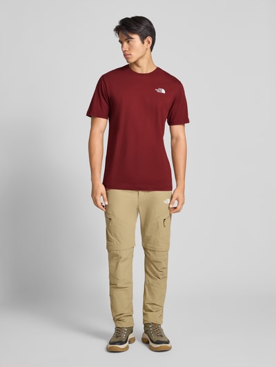 The North Face T-shirt z nadrukiem z logo Ciemnoczerwony 1