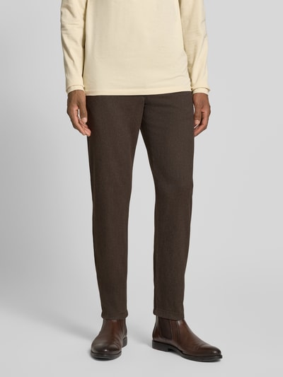 SELECTED HOMME Chinosy o kroju slim fit z mieszanki bawełny model ‘175 BRUSHED’ Ciemnobrązowy 4