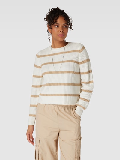 Pieces Gebreide pullover met streepmotief Beige - 4