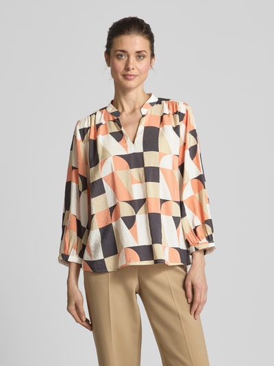 OPUS Blouseshirt met V-hals, model 'Falinde' Oranje - 4