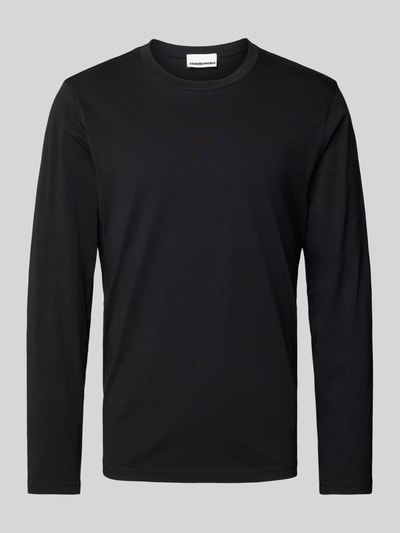 Armedangels Bluzka z długim rękawem i prążkowanym, okrągłym dekoltem model ‘JAANONO’ Czarny 2