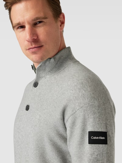 CK Calvin Klein Strickpullover mit Stehkragen Silber Melange 3