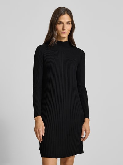 Hemisphere Knielanges Strickkleid aus Wolle mit Stehkragen Black 4