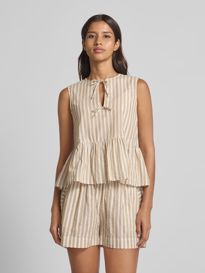 Scotch & Soda Regular Fit Blusentop mit Schlüsselloch-Ausschnitt Sand 4