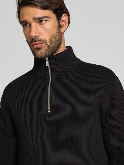 Lindbergh Gebreide pullover met schipperskraag Zwart - 3