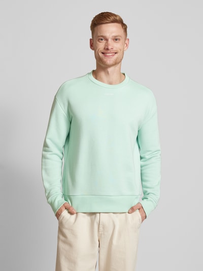 CK Calvin Klein Sweatshirt met labelprint, model 'NANO' Lichtturquoise - 4