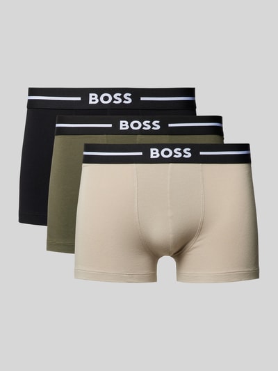 BOSS Trunks mit elastischem Label-Bund im 3er-Pack Oliv 1