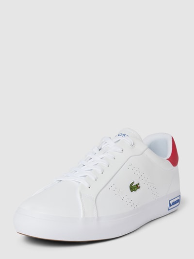 Lacoste Sneakersy skórzane z wyhaftowanym logo model ‘POWERCOURT’ Biały 1