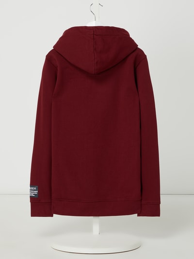 Petrol Hoodie mit Logo Rot 3