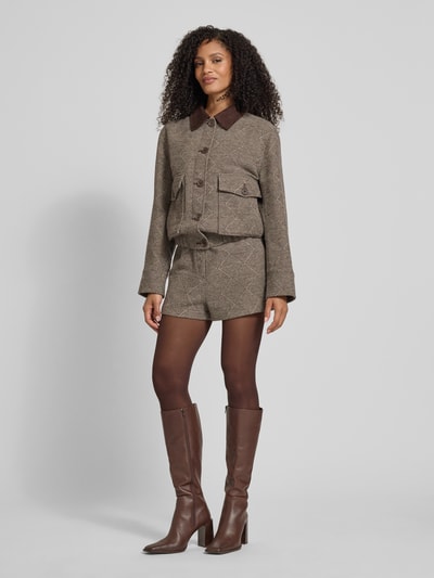 JAKE*S STUDIO WOMAN Kurtka z wykładanym kołnierzem i kieszeniami z patką Ciemnobrązowy 1