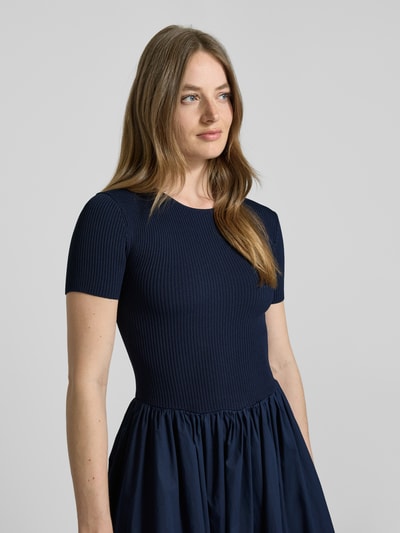 Staud Midikleid in Ripp-Optik Modell 'LAROQUETTE' Dunkelblau 3