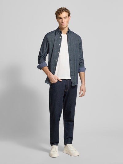 Jack & Jones Premium Vrijetijdsoverhemd met knoopsluiting, model 'LUBARKLEY' Marineblauw - 1