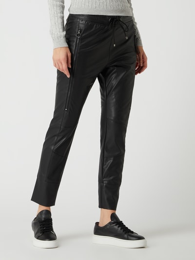 MAC Cropped Schlupfhose in Leder-Optik Modell 'Future' Black 4