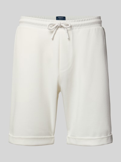 Produktfoto, Shorts mit elastischem Bund und Gesäßtasche von MCNEAL in Weiß, Material-Mix mit Viskose-Anteil, Regular Fit, feine Struktur