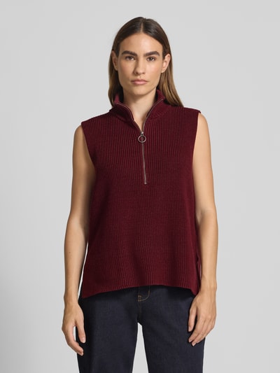 Soyaconcept Pullunder mit Stehkragen und Reißverschluss Modell 'Julia' Bordeaux 4