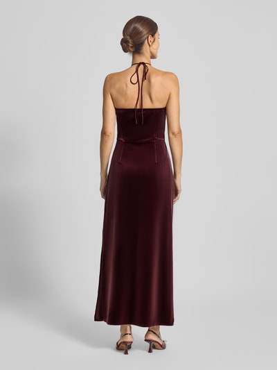 YAS Cocktailkleid mit floraler Applikation Modell 'ROSETTA STRAP' Bordeaux 5