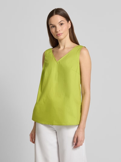 Christian Berg Woman Regular fit blousetop met V-hals Appeltjesgroen - 4