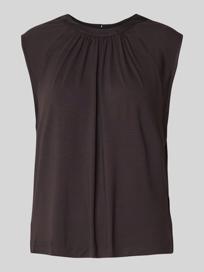 OPUS Top met plooien, model 'Iraffi' Donkerbruin - 2