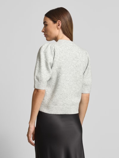 Neo Noir Cardigan met wol en knoopsluiting, model 'Turdy' Lichtgrijs gemêleerd - 5