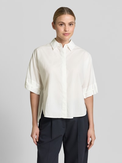 OPUS relaxed fit blouse met verdekte knoopsluiting model 'Finoa' Offwhite - 4