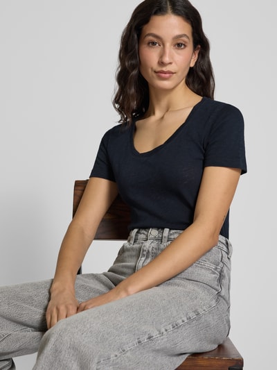 Marc O'Polo Shaped Fit T-Shirt aus reiner Baumwolle  Marine 3