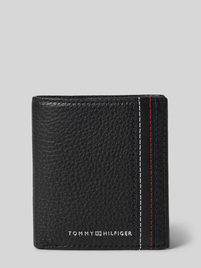 Produktfoto, Portemonnaie aus echtem Rindsleder von Tommy Hilfiger, Optik: Unifarben, Kontrastnaht, Label-Print, Materialverarbeitung: Nappaleder