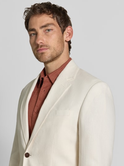 Selected Regular Fit Sakko aus Leinen-Baumwoll-Mix Offwhite 3