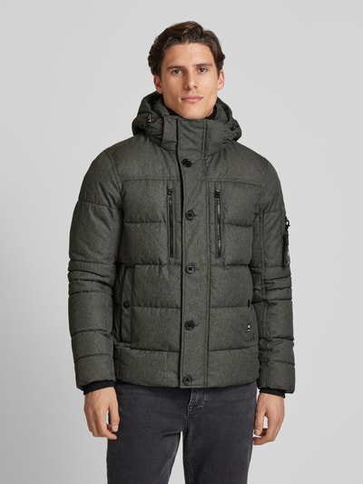 Tom Tailor Regular Fit Pufferjacke mit abnehmbarer Kapuze Mittelgrau 4