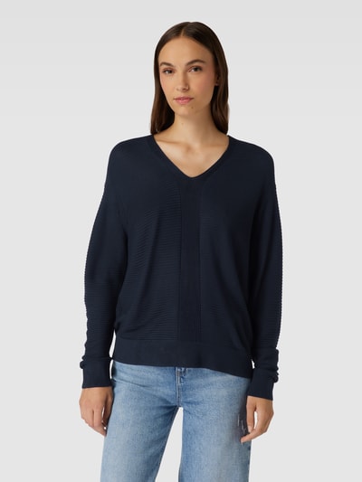 Tom Tailor Gebreide pullover met V-hals Marineblauw - 4