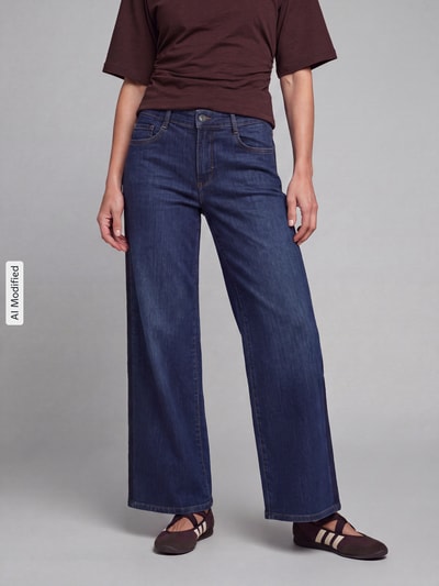 MAC Wide Leg Jeans aus Modal-Mix Dunkelblau 4