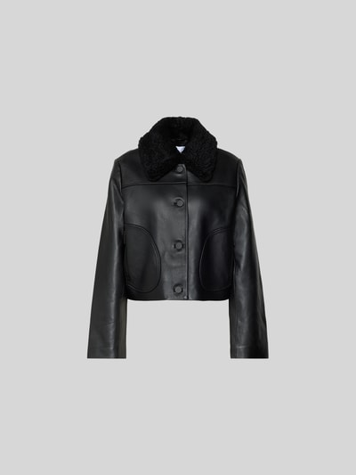 Self-Portrait Cropped Jacke mit Umlegekragen Black 2