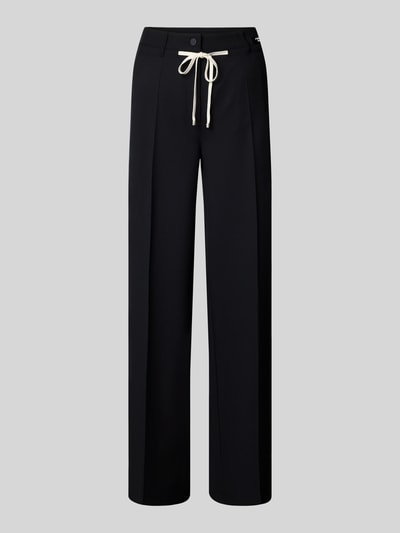 Cambio Straight leg stoffen broek met persplooien, model 'ADRIENNE' Donkerblauw - 2