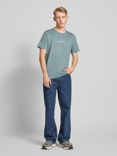 Calvin Klein Jeans T-Shirt mit Label-Print Rauchblau 1