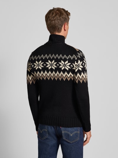 Dale of Norway Noorse trui met schipperskraag van wolmix, model 'Myking' Zwart - 5