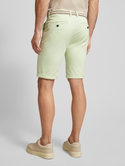 Lindbergh Slim Fit Bermudas mit Gürtel Mint 5