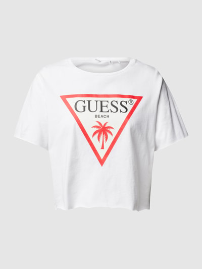 Guess T-Shirt mit Label-Print Weiss 2