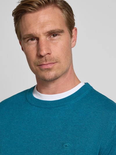 Tom Tailor Regular Fit Strickpullover aus reiner Baumwolle Petrol 3