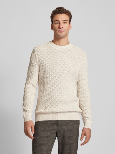 GABBA Gebreide pullover met ronde hals, model 'AKSLA' Offwhite - 4