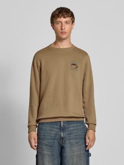 Blend Sweatshirt met motiefstitching, model 'HIFOLO' Beige - 4