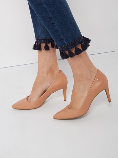 Tommy Hilfiger Pumps aus Leder mit Pfennigabsatz Sand 3