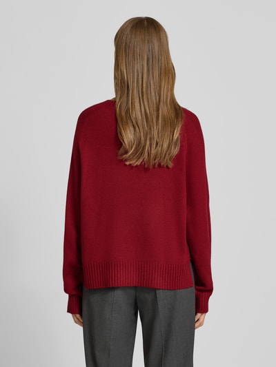 Liu Jo White Strickpullover mit Ziersteinbesatz aus Kaschmir-Anteil Dunkelrot 5